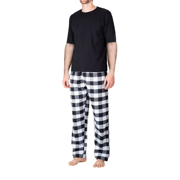 SLEEPHERO Men's Sleep Short Sleeve Flannel Pajama Pant Set