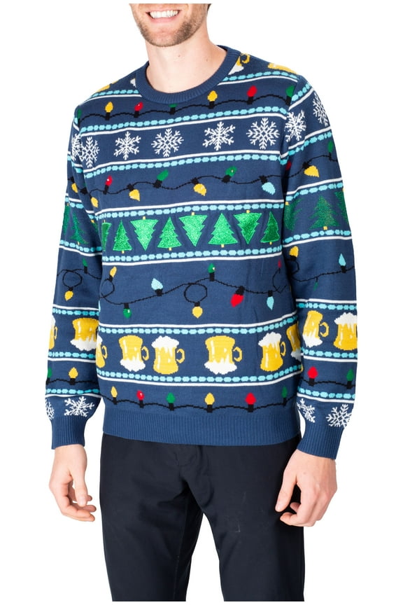 Men's Ugly Sweater Winter Holidays Ugly Christmas Sweater Holiday Party Men’s Knit Pullover Sweater Funny Fairisle Small