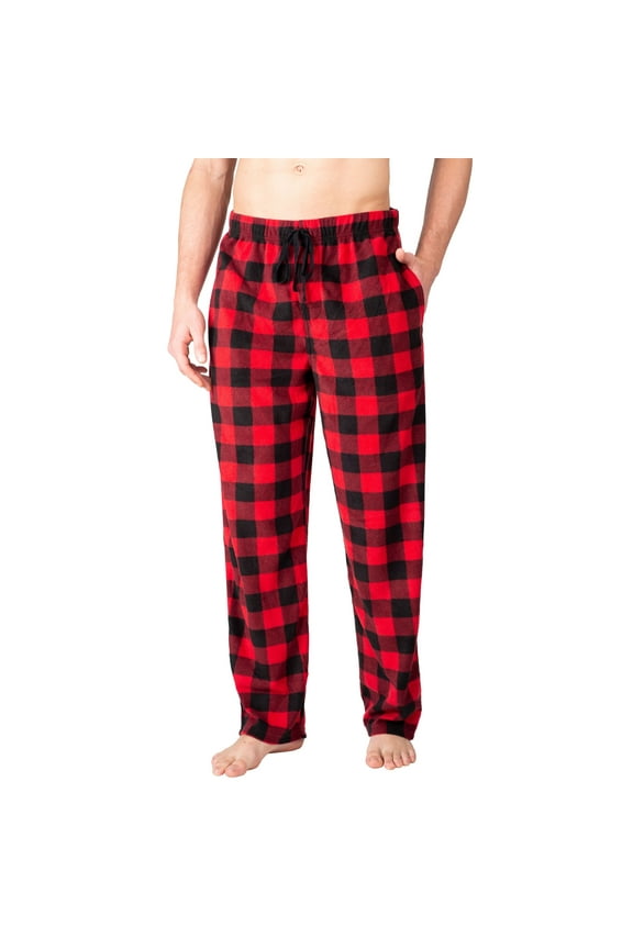 Mens Pajama Pants Fleece Pajama Pants For Men Comfortable Soft Christmas Pajamas Plaid Pajama Bottoms Classic Buffalo Check Small
