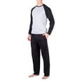 thumbnail image 1 of SLEEPHERO Mens Pajama Set Long Sleeve 2 Piece Raglan Mens Sleepwear Set Pjs for Men Heather Grey w/ Navy Small, 1 of 1