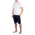 thumbnail image 1 of SLEEPHERO Mens Short Sleeve Pajama Set 2 Piece Mens Short Set Sleepwear PJs for Men White w/ Navy XL, 1 of 5