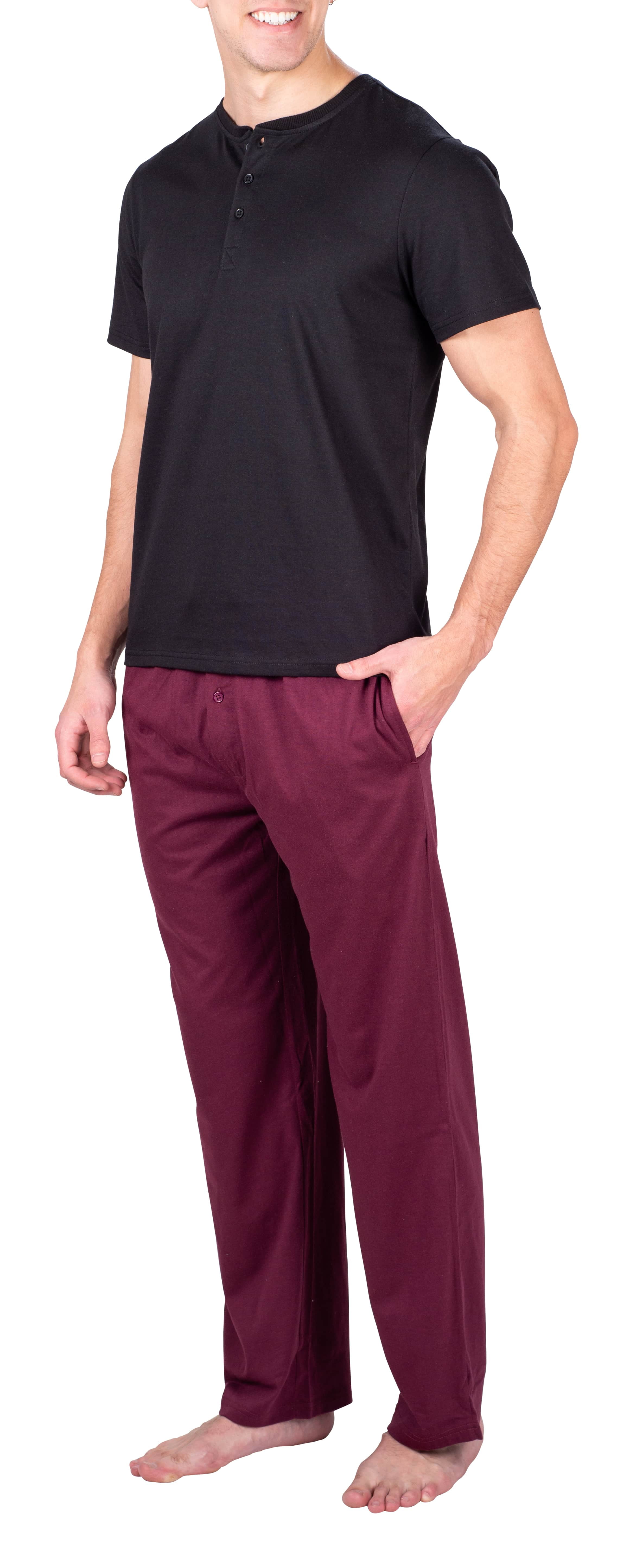 SLEEPHERO Mens Short Sleeve Pajama Set 2 Piece Mens Sleepwear Set with