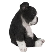 SLEEPY BOSTON TERRIER PUPPY STATUE SITTING