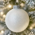 thumbnail image 1 of SLEETLY 4-Pack Large White Christmas Ball Ornaments – Big 4.72” Shatterproof Glitter Snowball Decorations for Holiday Xmas Tree Decor, 1 of 7