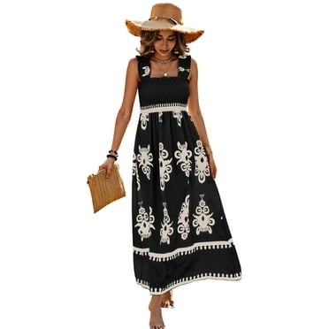 PRETTYGARDEN Women's Square Neck Sleeveless Maxi Dress, Sizes S-XXL