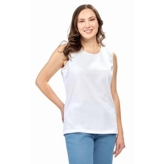 Turtle Bay New York Women's Classic Relaxed Fit Cotton blend Sleeveless Tank Top