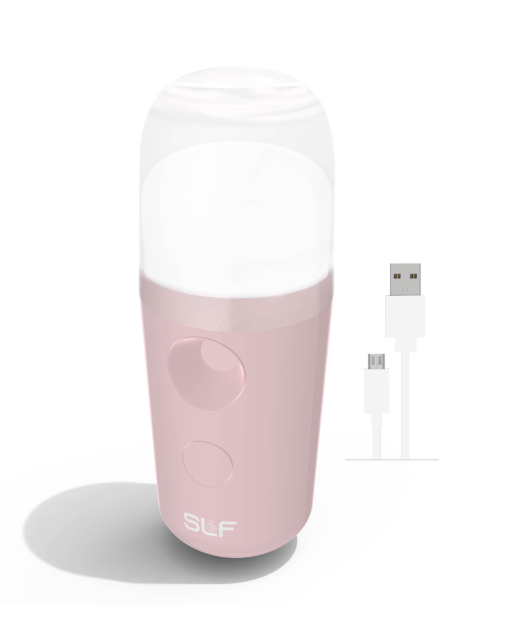 SLF Mini Nano Facial Mister, Rechargeable Face Mist Steamer, Pink, 1.5 in x 3.8 in