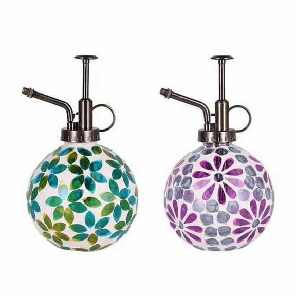 Meadowcreek 8081589 6.5 in. Assorted Glass Mosaic Plant Mister Self-Watering Globe, Pack of 12