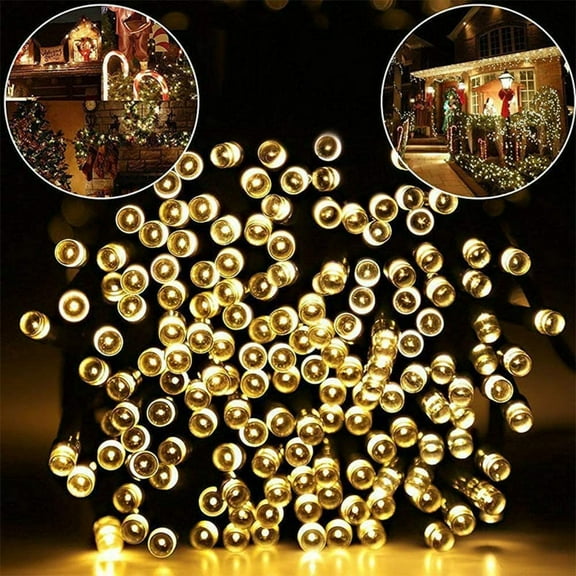 FGERFE-Home Lighting 66ft Christmas Decorative Mini Lights, 200 LED Green Wire Fairy Starry String Lights Plug in, 8 Lighting Modes, for Indoor Outdoor Xmas Tree Wedding Party Decoration (Warm White)