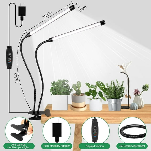FGERFE-Grow Light 6500K Full Spectrum Plant Grow Lamp with Clip - 84 LED Plant Light for Indoor Plants