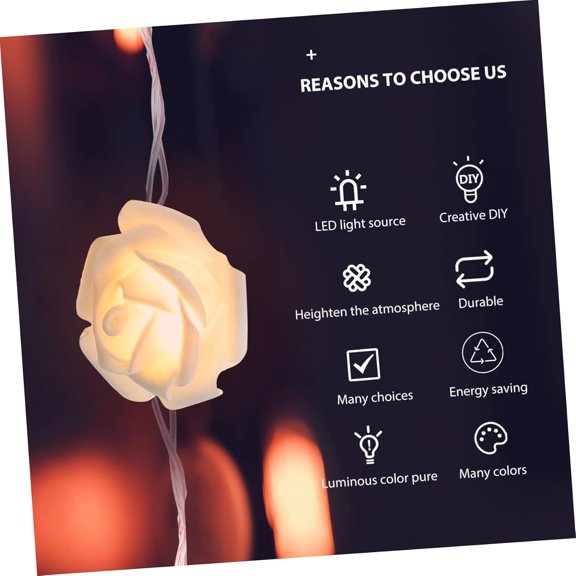 FGERFE-USB Rose String Lights 20 LED Cord Rose String Lights for Decor Festival String Light Holiday String Light Decoration