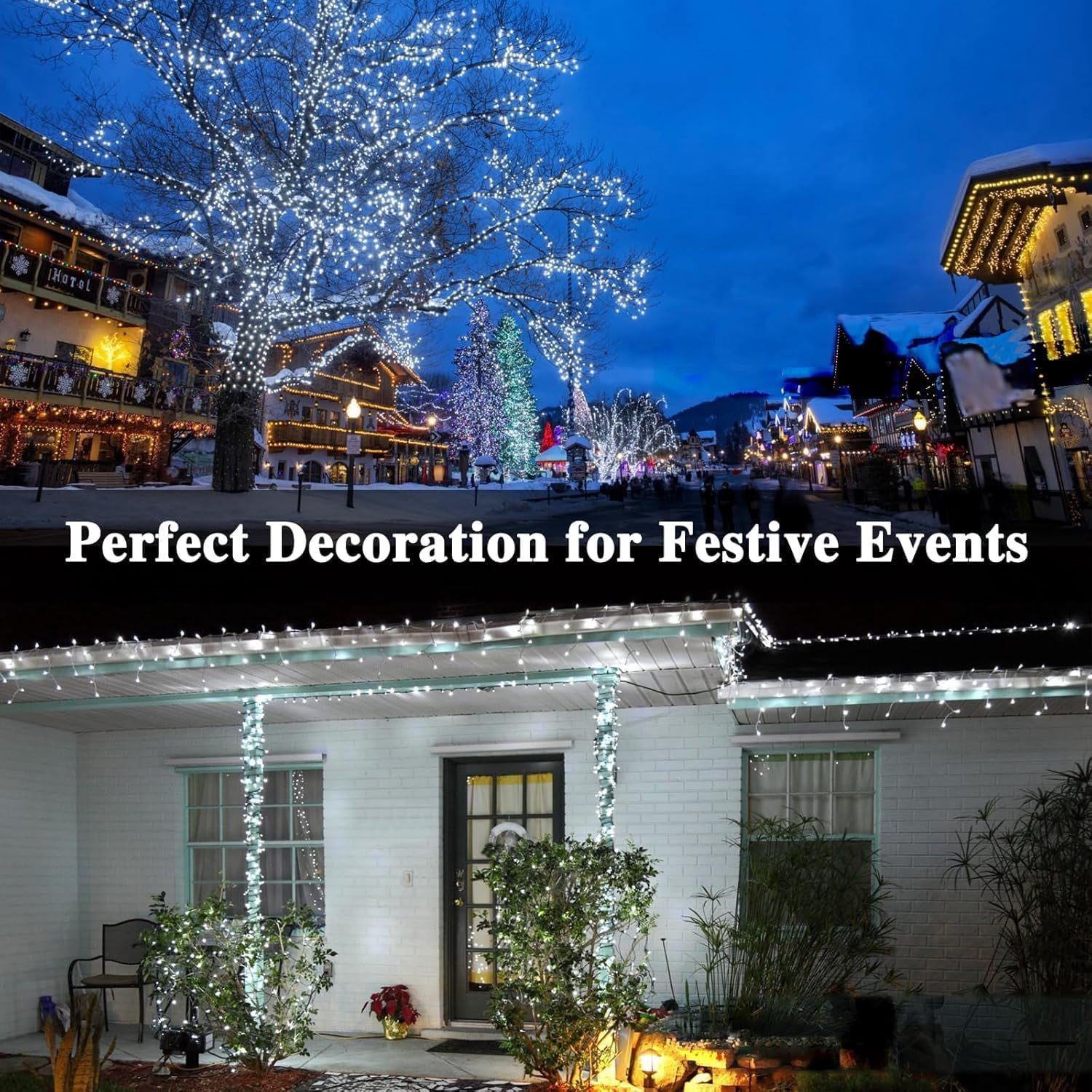 SLFR-66 FT 200 LED Christmas String Lights Outdoor/Indoor, Extendable ...