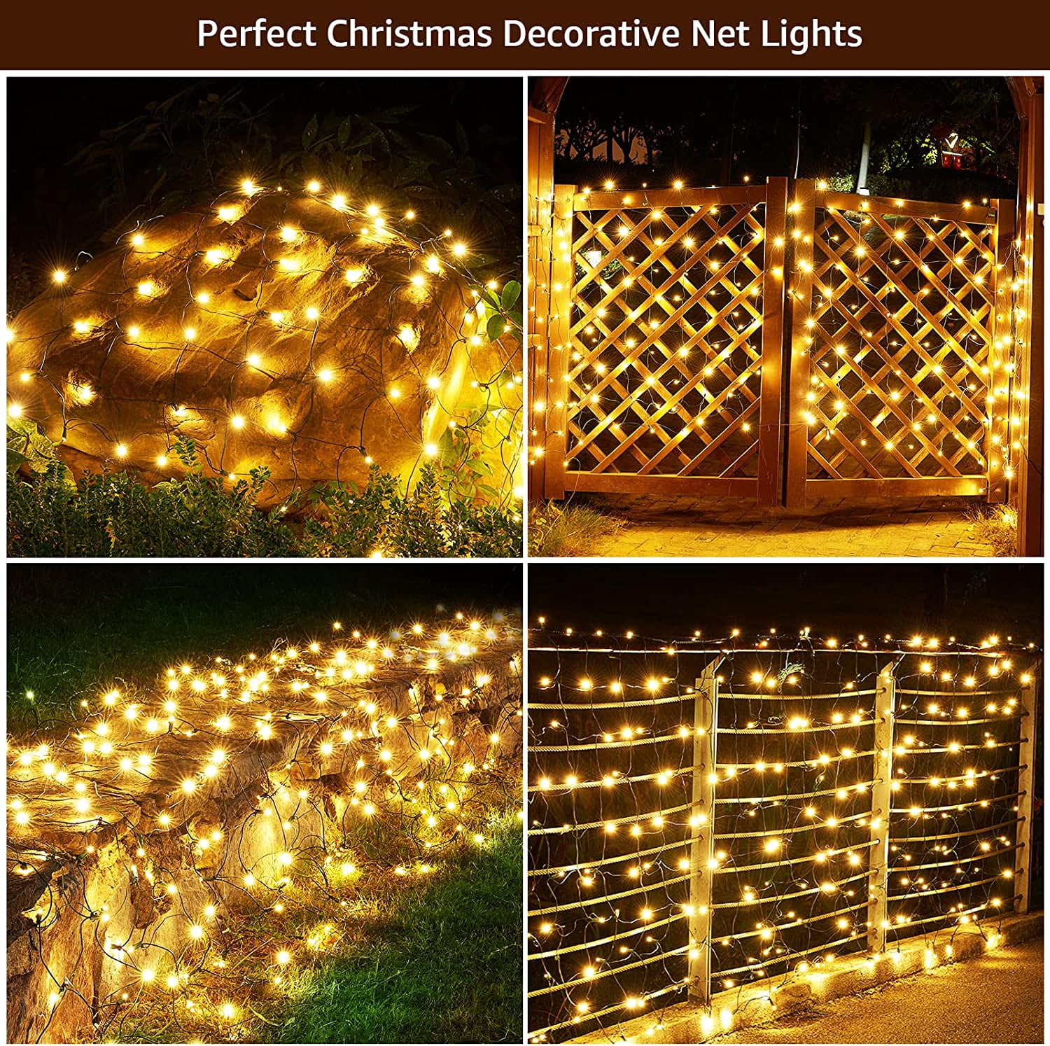 SLFR-Led Christmas Net Lights Outdoor Christmas Decorations 120Led ...