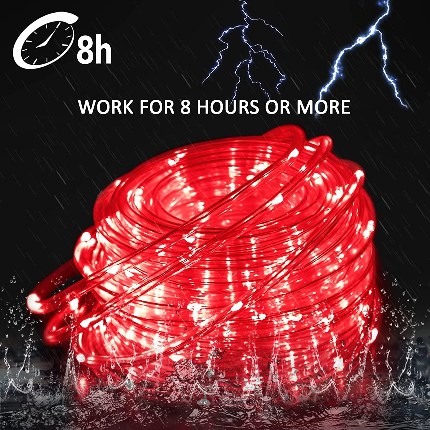 Led Walkway Rope SLFR-Solar Rope Lights,200 LED 66ft 8 Modes Solar Rope Lights Outdoor ...
