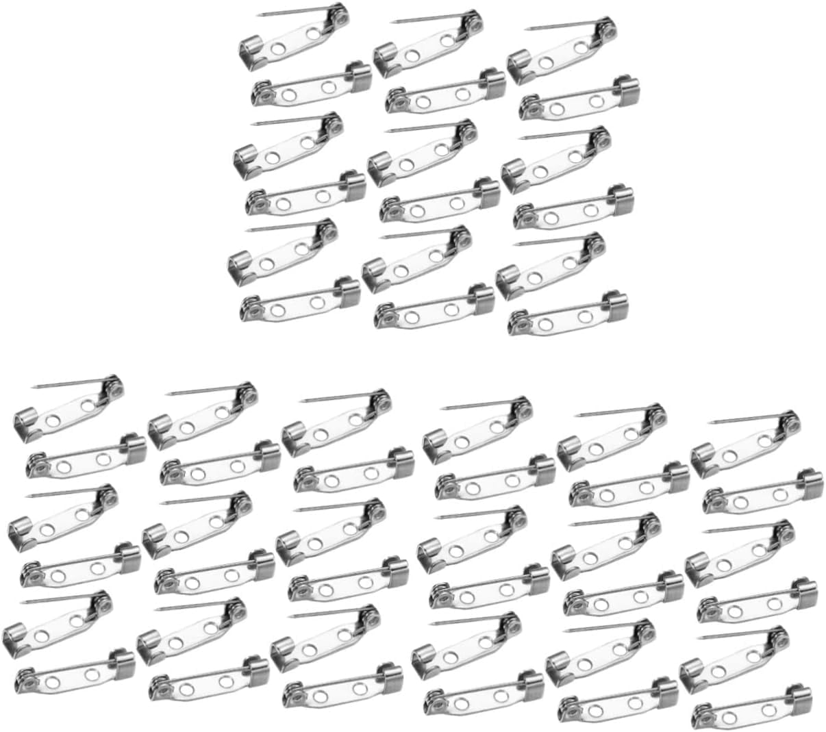 SLGHLSAHG 1200 Pcs Silver Safety Pin Badge Bar Clasps for Jewelry Making Jewelry Tone Pin Backs Clasp Safety for Brooch Pin Backs Clasp Locking Pin Back Alloy Blanket Metal A49402