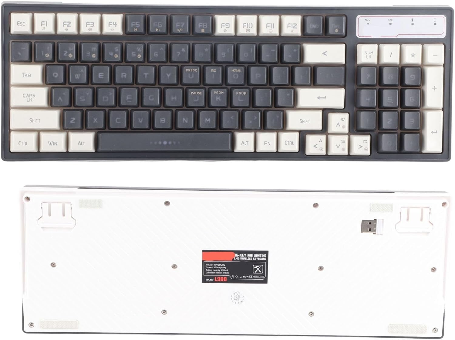 SLGHLSAHG 2.4G Mechanical Keyboard Wireless,96 Keys Creamy Keyboard Hot
