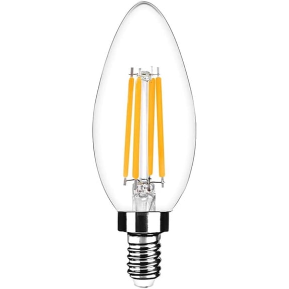 SLGHLSAHG 5 Pack E27 LED 4W Light C35 Retro Edison Light Bulb Decorative Candle Light Bulbs Filament Glass Bulb Ceiling Fan Light Bulb Clear Glass Home Garden Street Light (Cold White) A17633