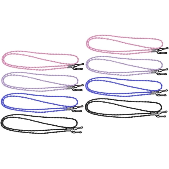 SLGHLSAHG 8 Pcs leather lanyard face mask black adjustable eyeglasses leather eyeglass chain leather glasses strap Eyeglass Holder Strap glasses cord neck strap Glasses frame glasses chain A10797