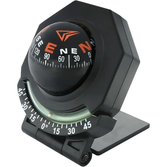 SLGHLSAHG Boat Compass | 180 Degree Car Compass | Adjustable Dashboard Compass | Boating Compass Dashboard Suction | Navigation Marine Compass for Marine Yacht Boat Ship Caravan Car A4589