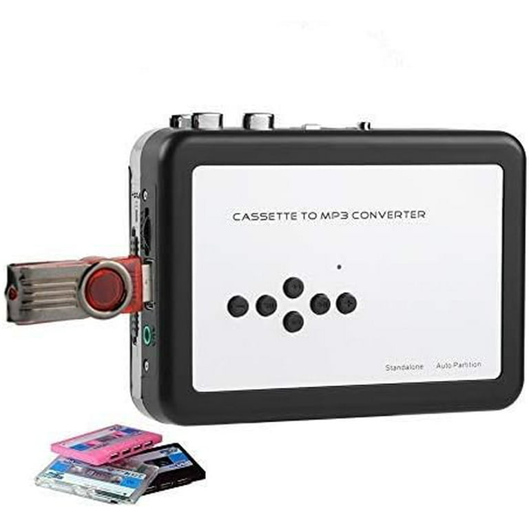 SLGHLSAHG Cassette mp3 Converter Portable Cassette Tape to MP3 Converter USB Flash Drive Capture Audio Music Player Suitable for Windows XP Vista