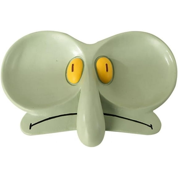 SLGHLSAHG Cute Eyeglasses Holder Stand for Desk,Audit, Squidward Edition Funny Sunglasses Holder Stand Jewelry Tray Storage Tray, Green A2276