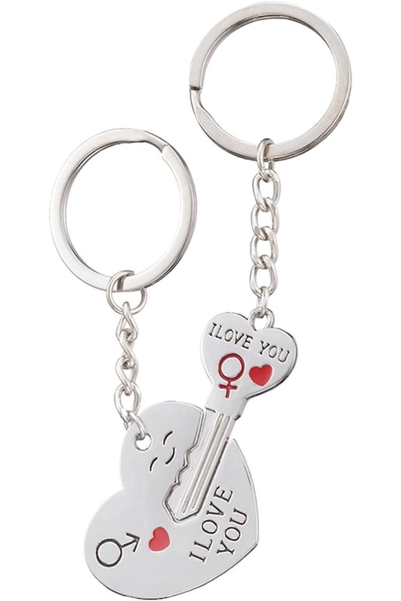 SLGHLSAHG Heart Matching Key Chains, Couple Heart Keyring Set, Multifunctional Couple Key Accessories, Alloy Matching Key Chains, Relationship Key Ring