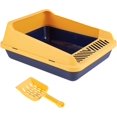 SLGHLSAHG High Sided Cat Litter Box Open Top Pet Litter Tray High Sided Splashproof Pet Litter