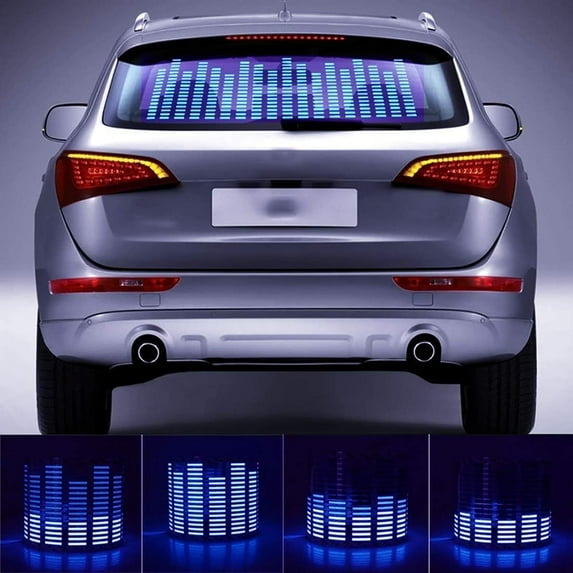 SLGHLSAHG Sound Music Beat Activated Car Stickers Equalizer Glow LED Light Audio Voice Rhythm Lamp LED Flash Lights (Blue-80x19cm) A13593