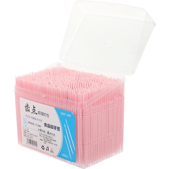 SLGHLSAHG Toothpicks for Teeth 1000Pcs - Double-Head Toothpicks Interdental , Oral Care (Random Color) A37611