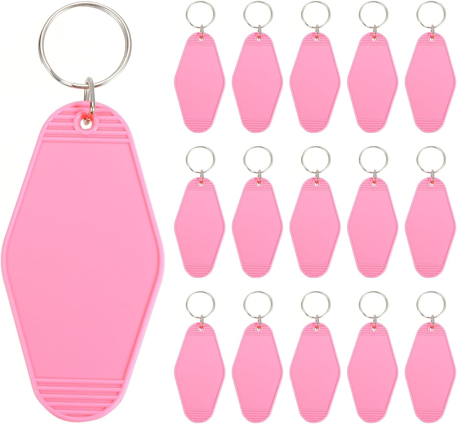 20 PCS Hotel Keychain Blank, 10 Color Rainbow Plastic Rhombus Motel