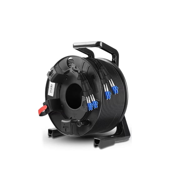 SLHETONG 2000ft(610m) Outdoor Armored Fiber Optic Cable LC to LC 4 Strands Single Mode with Fiber Tactical Cable Reel