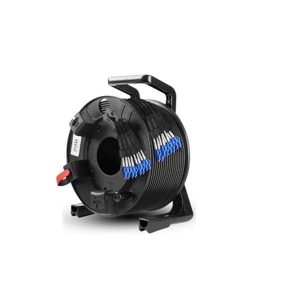 SLHETONG 2000ft(610m) Outdoor Armored Fiber Optic Cable LC to LC 8 Strands Single Mode with Fiber Tactical Cable Reel
