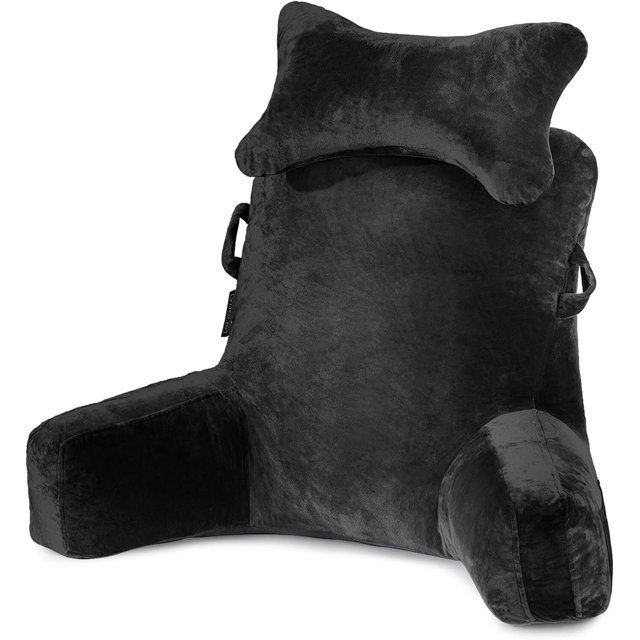 "SLIGUY Extra Large 25"" Reading Pillow with Detachable Neck Roll & Arms, Ideal for Reading, TV