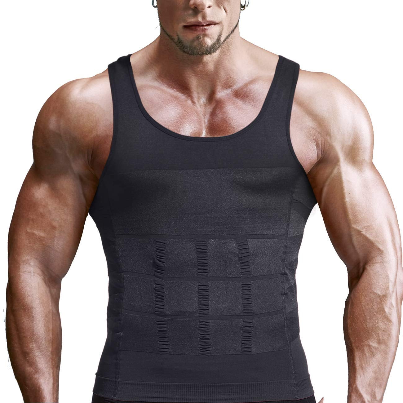 SLIMBELLE Mens Compression Shirts Body Shaper Slimming Vest