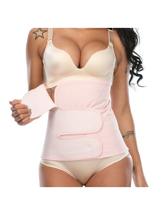 MRULIC shapewear for women tummy control Pregnant Women Hollow Out  Breathable Abdomen Postpartum Pelvic Correction With Elasticity Corset  Abdominal Support Belt Pink + XL 