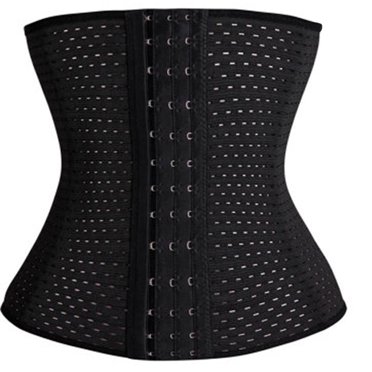 Chumian 3 Clip&Zip 6 Steel Boned Waist Trainer Corset Sport Workout Body Shaper Tummy Control (S, Beige