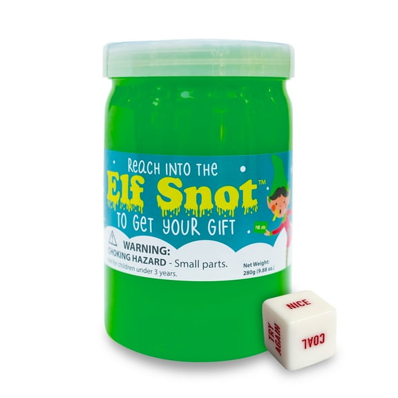 Gift Card Impressions Green Slime Elf Snot with Naughty/Nice Dice Gift Card Holder, 1 Count