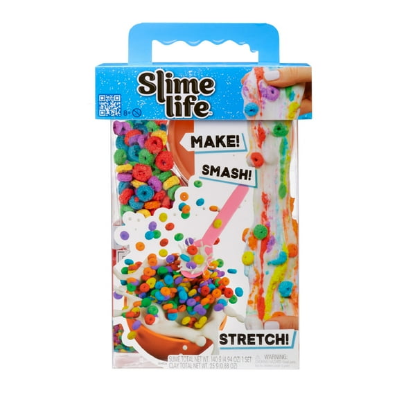 Slime Life Bowl of Fruity Cereal DIY Slime Kit, Make, Smash, and Stretch Your Food Slime, Ages 8+