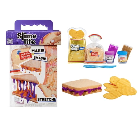 Slime Life PB&J with Chips DIY Slime Kit, Make, Smash, and Stretch Your Food Slime, Ages 8+