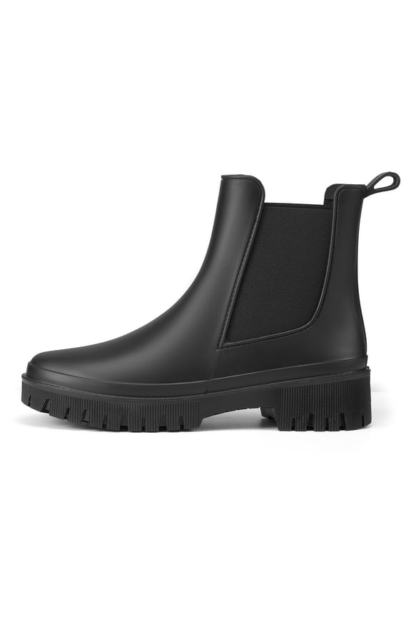 Lightweight Women’s Waterproof Ankle Rain Boots, Slip-Resistant Garden Work Shoes,Black,Size 8