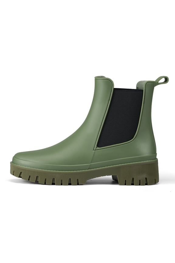 Lightweight Women’s Waterproof Ankle Rain Boots, Slip-Resistant Garden Work Shoes,Green,Size 9