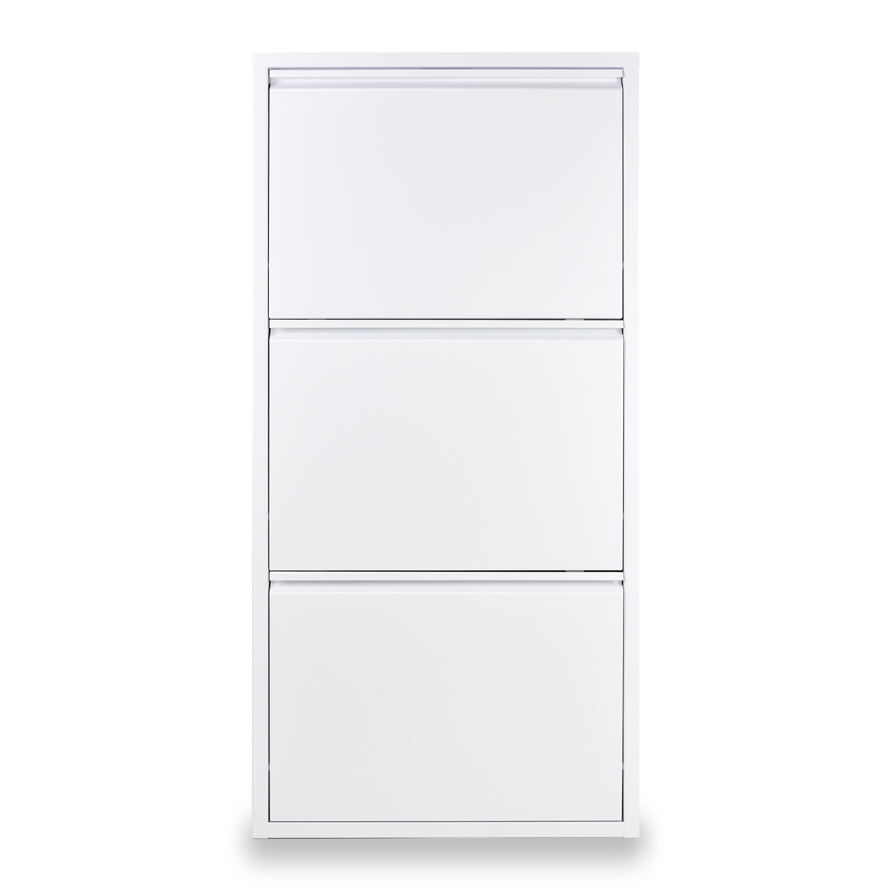 SLIMLINE Metal Shoe 3 Drawer, 41x20x6", Wall Mountable Storage