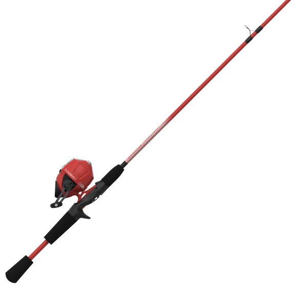 Zebco Slingshot Spincast Reel and Fishing Rod Combo, Durable 5-Foot 6-Inch Pole, Medium-Light Power