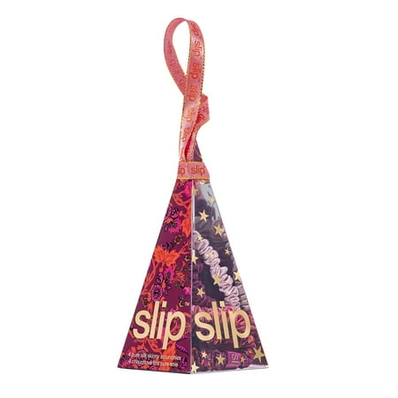 SLIP Moonflower Nights Ornament Pure Silk Skinny Scrunchie Holiday Gift Set
