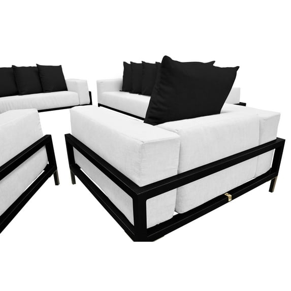 SLIS 4-Piece Nubis Outdoor Sectional Sofa Set, Black