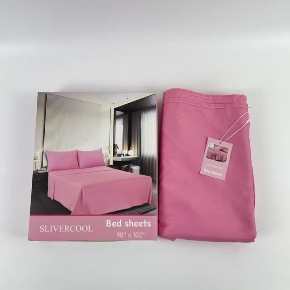 SLIVERCOOL Bed Sheets,Soft Microfiber Sheets, Cooling Technology, and Wrinkle-Free Pillowcase. Hotel-Quality, Durable Bedding, Light Pink