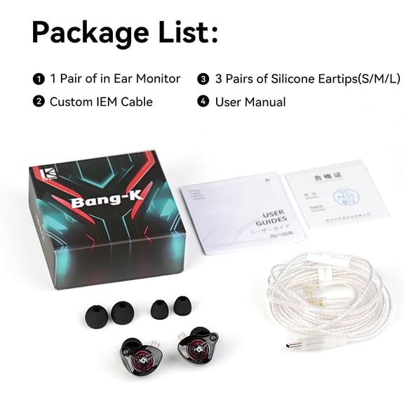 SLKOHDZ-2026 Latest erabuds,KBEAR BK1 Wired Gaming Earbuds,10mm Single DD in Ear Monitor,HiFi Headset Wired Earbuds IEM Earphones with Detachable Cable for Gaming/Music/Video (White, 3.5 with mic)