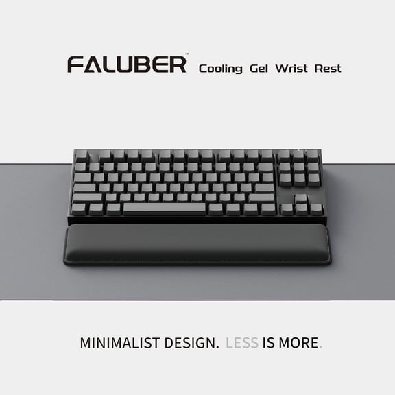 SLKOHDZ-Cooling Gel Wrist Rest, 14.3-inch Length for Tenkeyless Keyboard, Memory Foam Palm Rest with Non-Slip Footpad, Ergonomic Design, Stain Resistant, PC Accessory Gaming Gear (Medium-TKL)