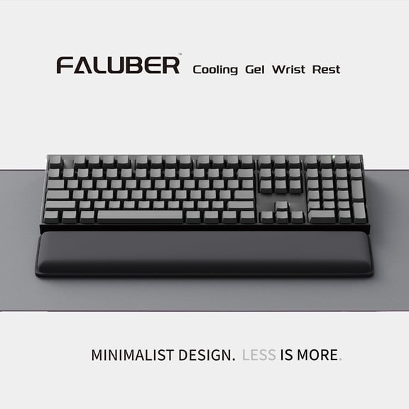 SLKOHDZ-Cooling Gel Wrist Rest, 17.3-inch Length for Full-Sized Keyboard, Memory Foam Palm Rest with Non-Slip Footpad, Ergonomic Design, Stain Resistant, PC Accessory Gaming Gear (Large-Full Size)