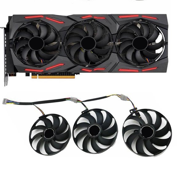 SLKOHDZ-Graphics Card Cooling Fan Replacement for ASUS ROG Strix RX 5700 5700XT 5600XT Gaming RTX 2070S 2080 2080S 2080Ti R Series 87mm FDC10H12S9-C 12V 0.35A 7Pin Video Card Cooler Fans GPU Fan